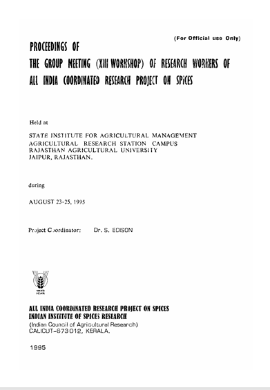 Proceedings 1995 Cover