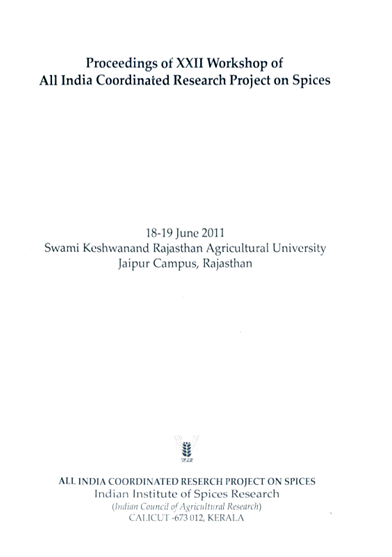 Proceedings 2011 Cover
